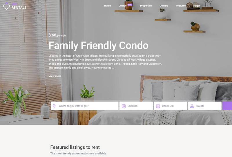Accommodation Website Design Examples