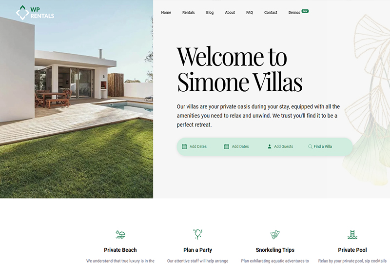 Accommodation Website Design Examples
