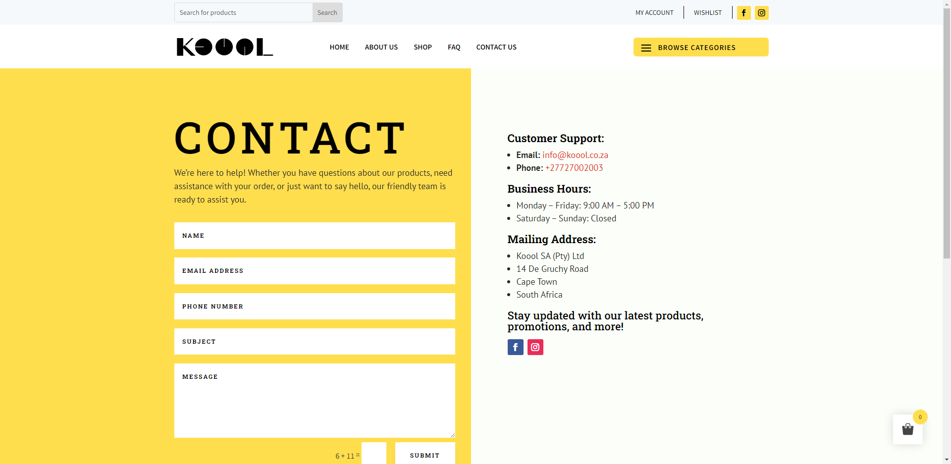 Ecom Website Design - Contact